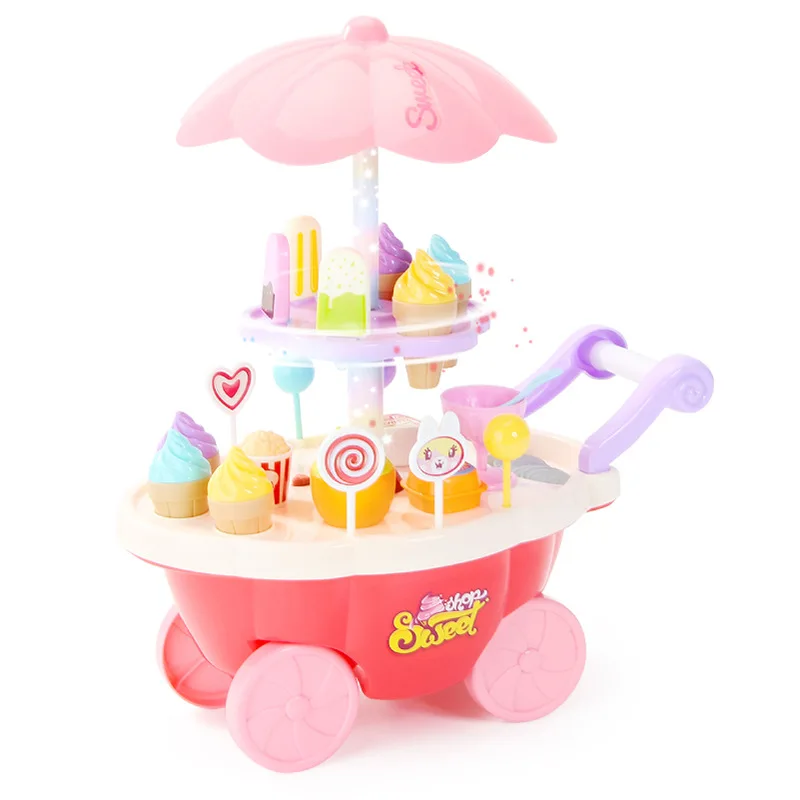 Миниатюрная тележка для девочек вращающаяся конфет магазин мороженого