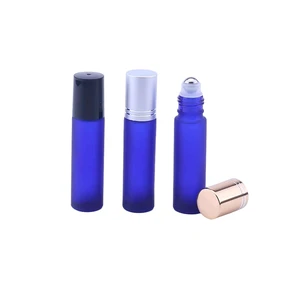 10 шт 10 мл синий матовый рулон на эфирное масло, флакон для духов 10cc синий матовый Роллон бутылки, маленький стеклянный роликовый контейнер