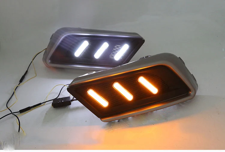 

eOsuns led drl daytime running light +front fog light for Suzuki Swift 2013-2016 with Dynamic moving yellow turn signal