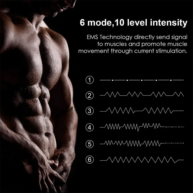 Умный мышечный Стимулятор EMS пресса Электрический тренажер для бодибилдинга