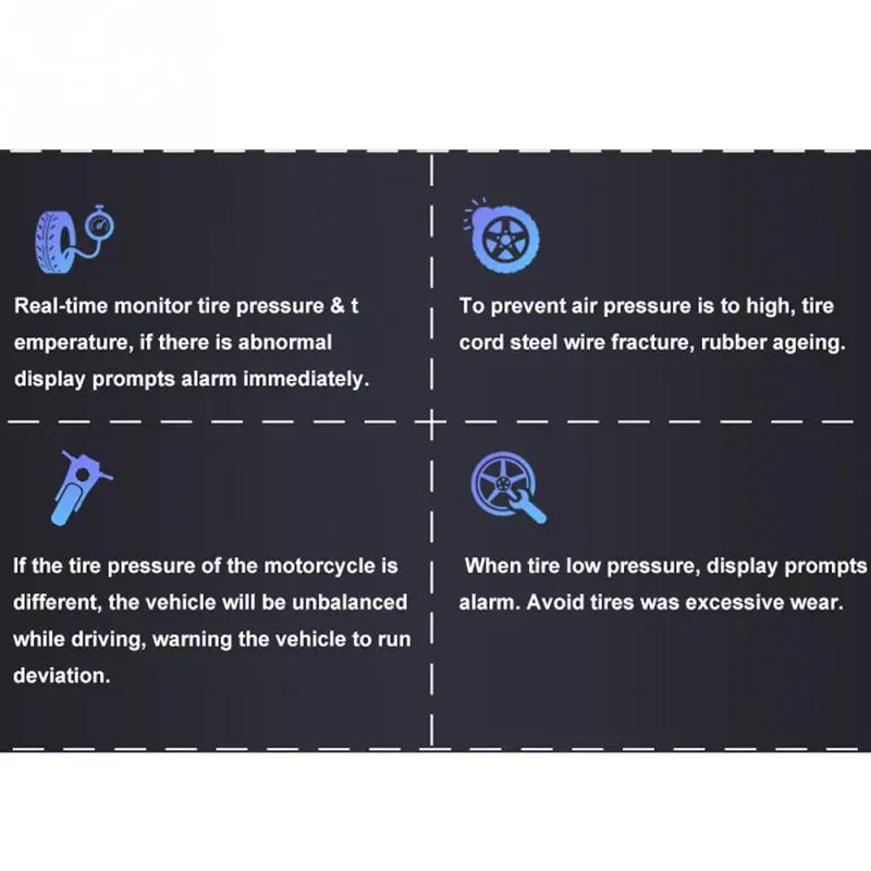 Мотоциклетный инструмент водонепроницаемый TPMS внутренний внешний с 2 датчиком