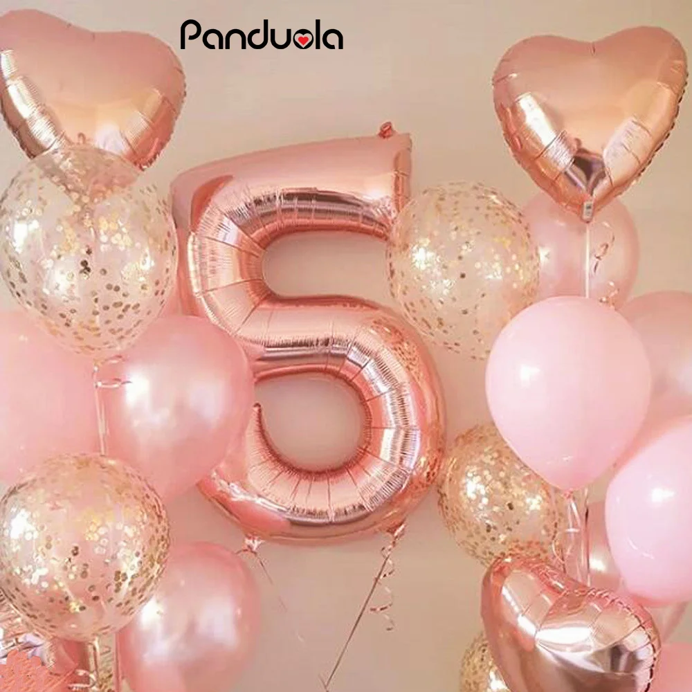 1 шт. розовое золото фотография девочки день рождения шар фигурка ребенка золотой