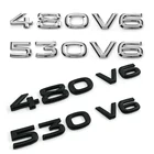 480V6 530V6 V6 V6 эмблема логотип крыла багажника черная наклейка для Volkswagen VW Phideon Teramont Passat Atlas 480 V6 530 V6 автостайлинг