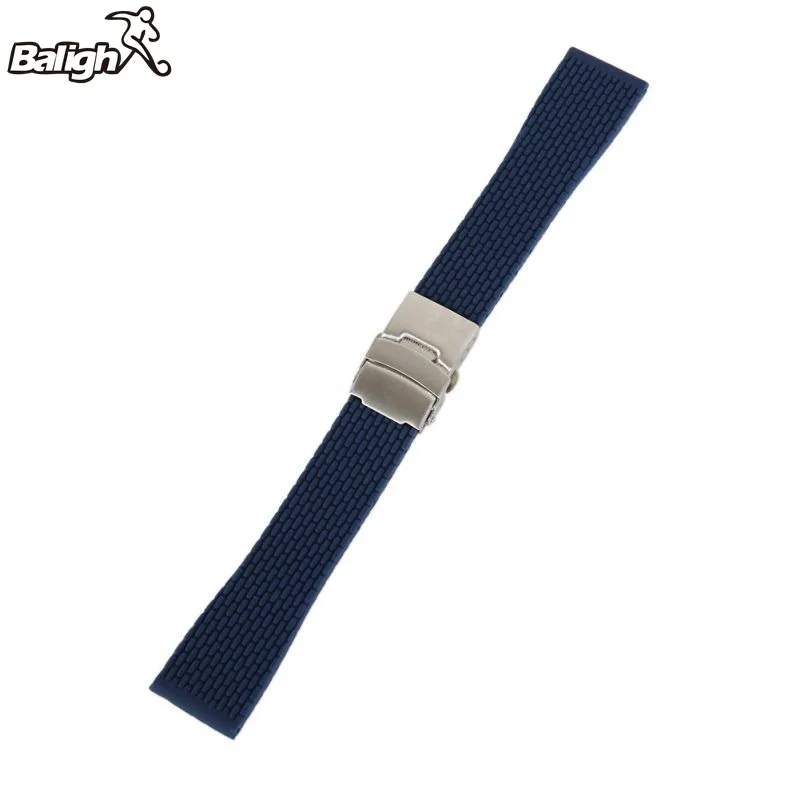 Новый ремешок для часов 18 мм 20 22 24 из силиконовой резины с пряжкой