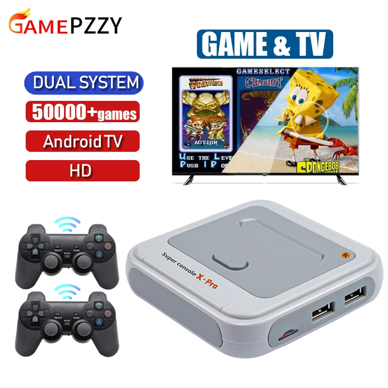 Супер консоль X PRO Ретро ТВ игры игровая с Беспроводной контроллеры Встроенный 50