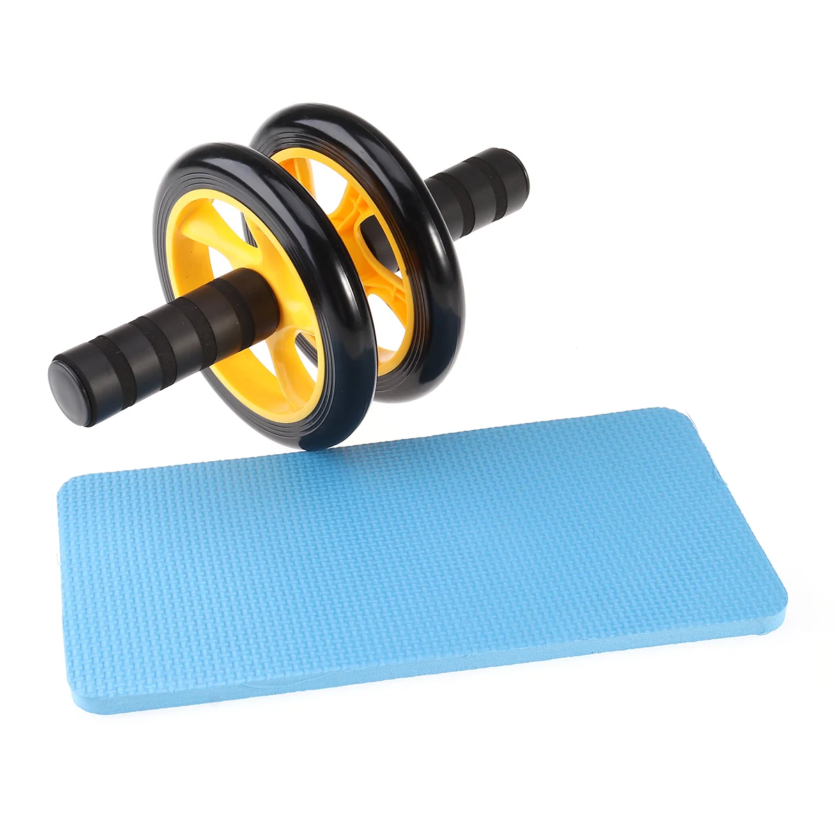 

Двухколесный бесшумный Ab Roller ролик для брюшного пресса тренажер с наколенником для идеальной тренировки Core Workout (желтый)