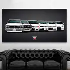 Плакат GTR, Винтажный Классический гоночный автомобиль, художественный принт на холсте, живопись, домашний декор, Настенная картина для гостиной без рамки