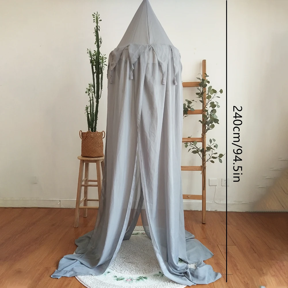 

Kids Boys Girls Princess Canopy Bed Valance Kids Room Decoration Baby Bed Round Mosquito Net Tent Curtains Bed Canopy