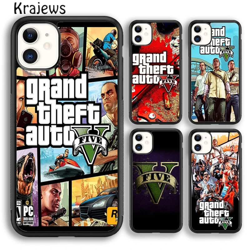 Чехол для телефона krajew Grand Theft Auto GTA V чехол iPhone 5s SE 6s 7 8 plus X XS XR 11 12 pro max Samsung Galaxy S8 S9 S10