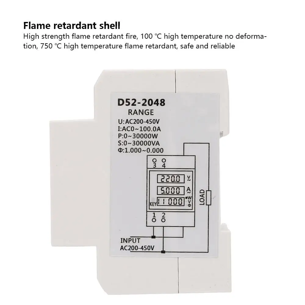 Цифровой счетчик энергии din рейка светодиодный фактор активной мощности