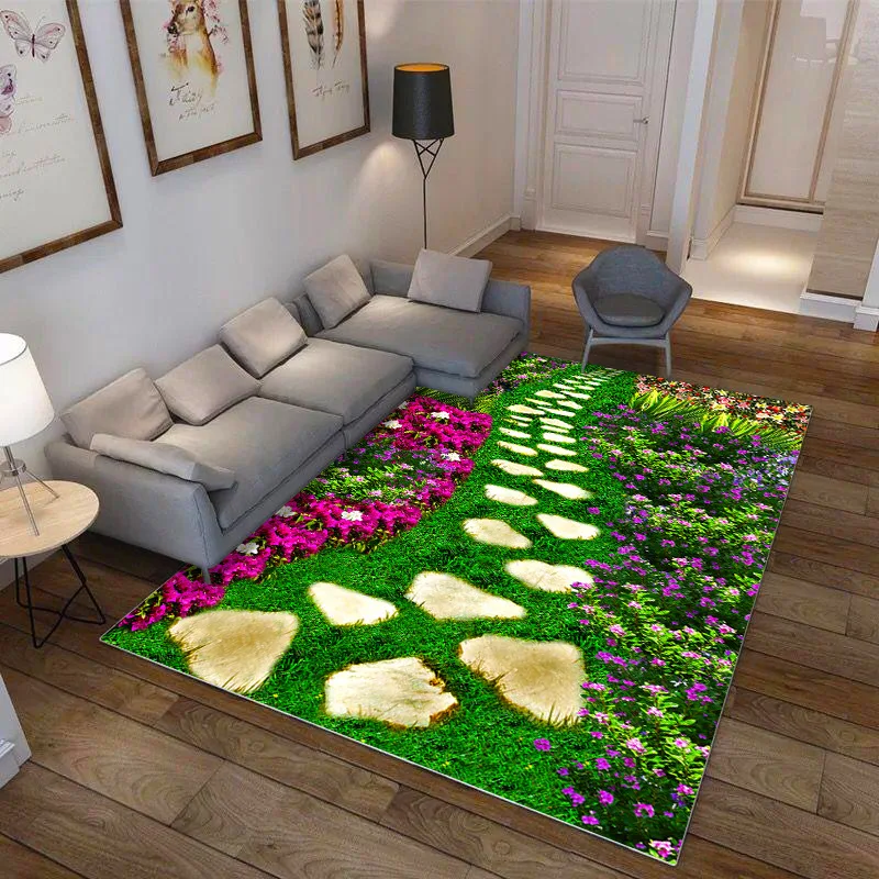 

Nature Green 3D Effect Carpet High Quality Pastoralism Rugs Parlor Bedroom Outdoor Floor Mat Soft Anti-slip Bedside Blanket