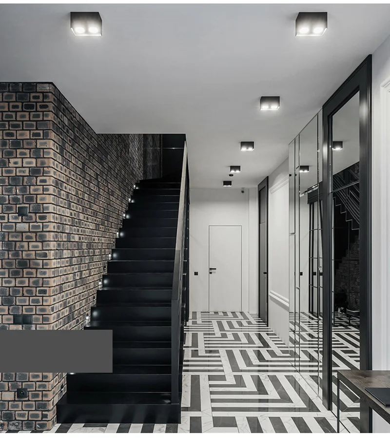 Квадратный Светодиодный точечный светильник с поверхностным креплением