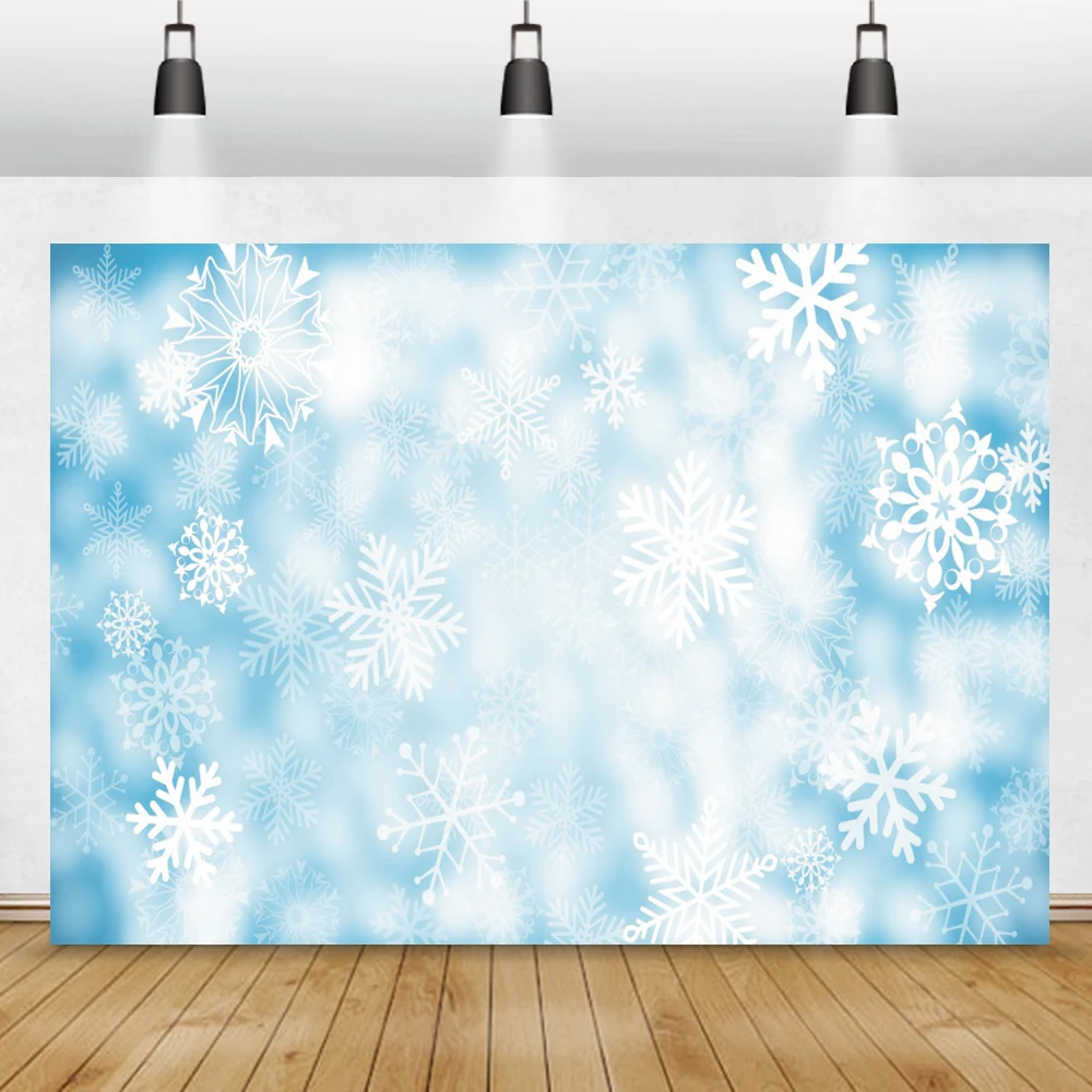 

Photographic Backgrounds For Photography Winter Snow Light Blue Polka Dots Light Bokeh New Year Love Newborn Photo Backdrops
