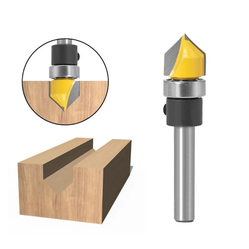 

1 шт. 1/4 дюйма хвостовик шаблон отделка шарнир долбежная фреза прямая фреза триммер очистка смыв отделка тенин резец для деревообработки