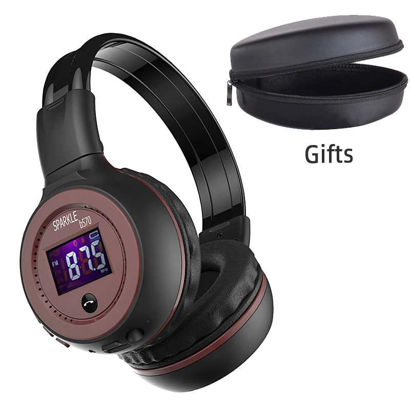 Хорошее качество,, Zealot B570, стерео Беспроводная гарнитура, Bluetooth наушники, повязка на голову, гарнитура с FM TF, светодиодный индикатор для mp3 - Цвет: Brown