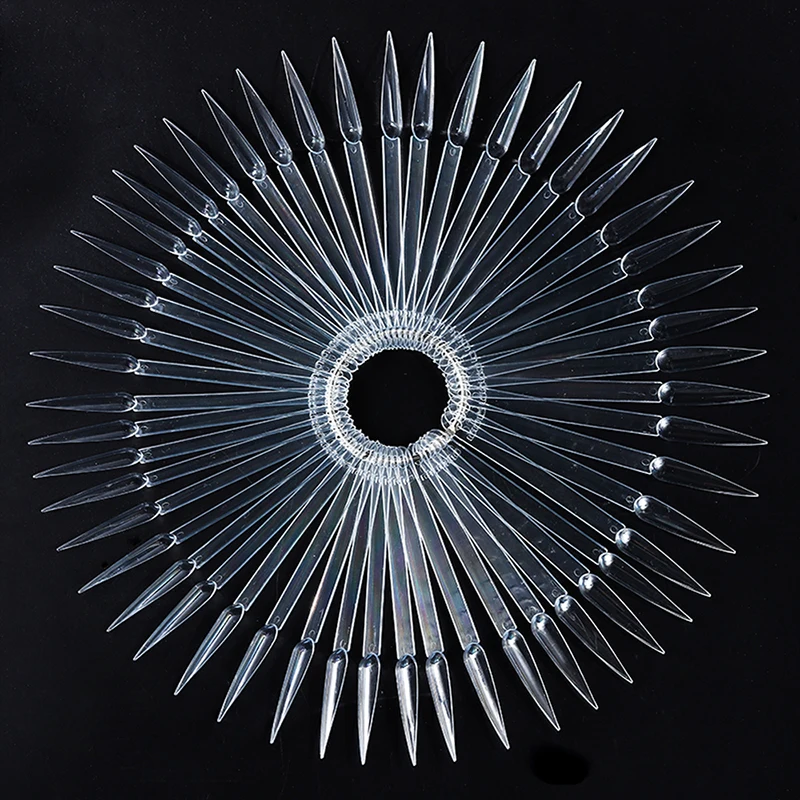 1 набор острых накладных ногтей натуральный прозрачный белый веер на палец