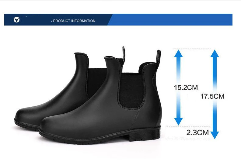 

2021 New Women Rain Shoes Ankle Boots Waterproof Leather Outdoor Anti-Slip Shoes Boots Botas Para Mujer