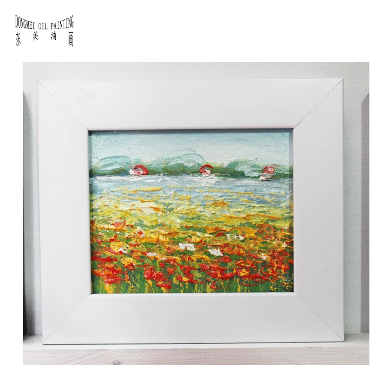 

Картина маслом мини всемирно известной картины на небольшой тонкий доска рамочного Матч высокого качества цветочным полем для DM-928008