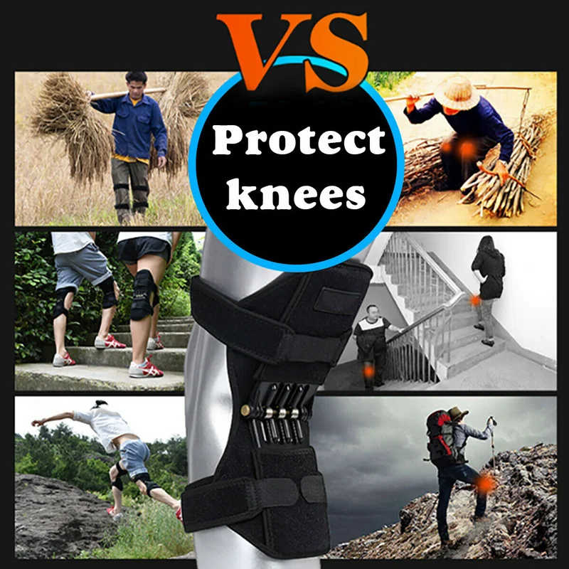 2019 Hot High Quality 1Pair Patella Booster Spring Knee Brace Support for Mountaineering Squat Hiking Sports A7 | Красота и здоровье