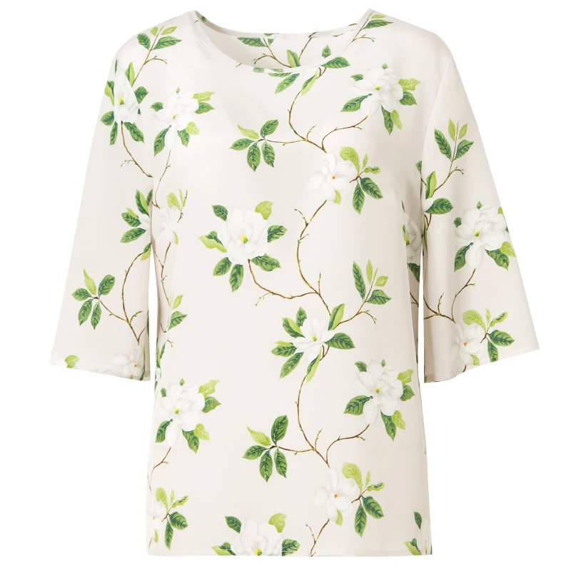 Женская свободная футболка из натурального шелка повседневный базовый топ 2019