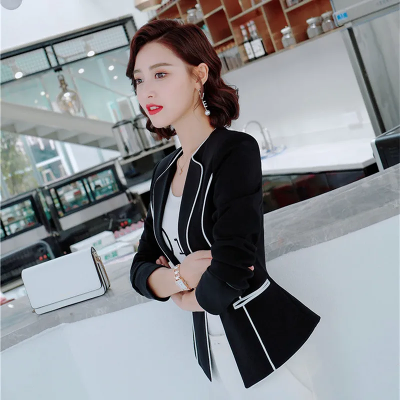 

Blazer Women Single Button Full Sleeve Jacket Fashion Work Wear Keep Slim Office Lady Elegant Coat Outwear 2021