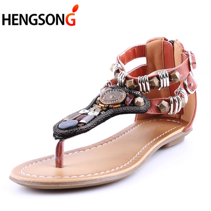Богемные летние женские сандалии большой размер 44 45 женская обувь 2020 вьетнамки
