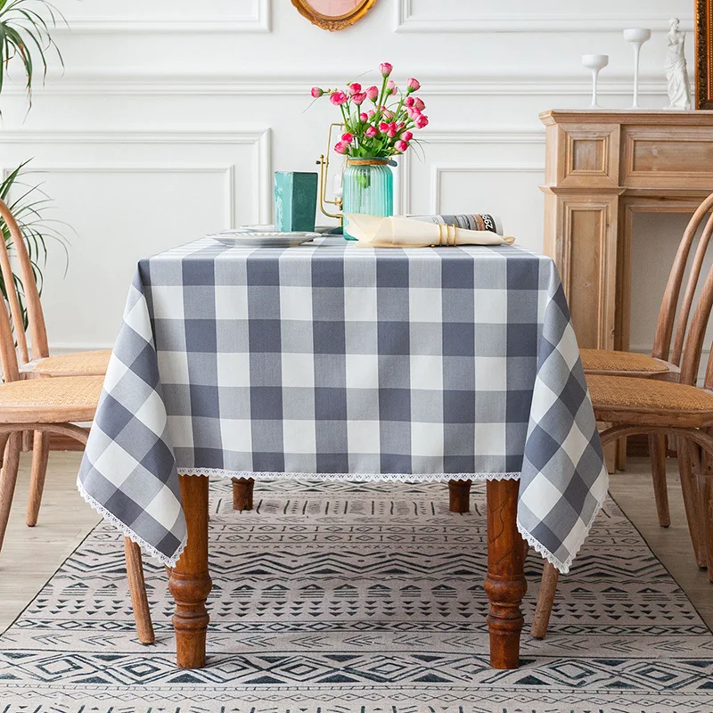 

Tablecloth Checkered Rectangle-Stain Resistant Spillproof Washable Gingham Table Cloth for Outdoor Picnic Kitchen Holiday Dinner