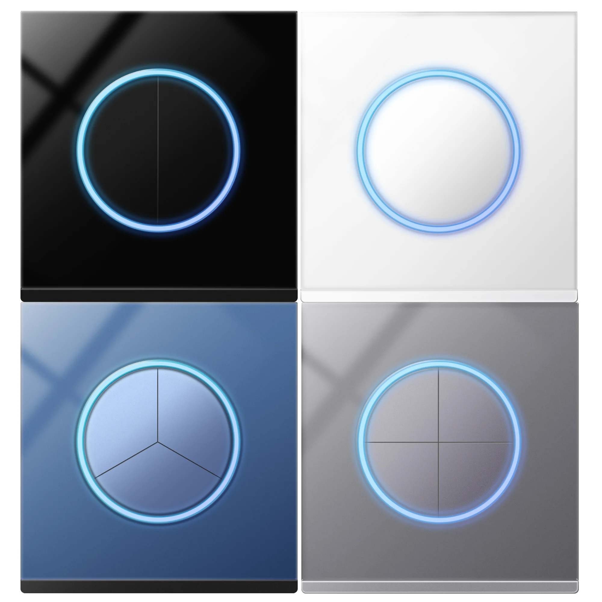 KEKA 4 цветная розетка из закаленного стекла с двумя USB портами настенное зарядное