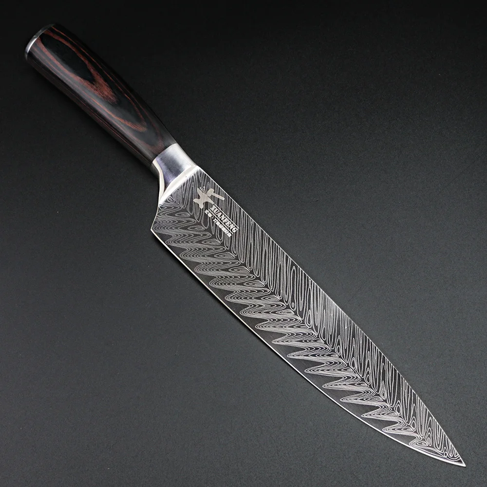Сюань FENG (Лея фенг) Дамаск Ножи 7 дюймов японский шеф-повар лосось нарезки