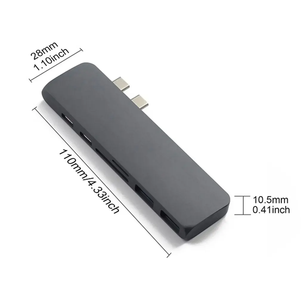 Двухпортовый Usb C концентратор 4K Hdmi адаптер Thunderbolt 3 двойной 1 тип данных Tf Sd Pd для