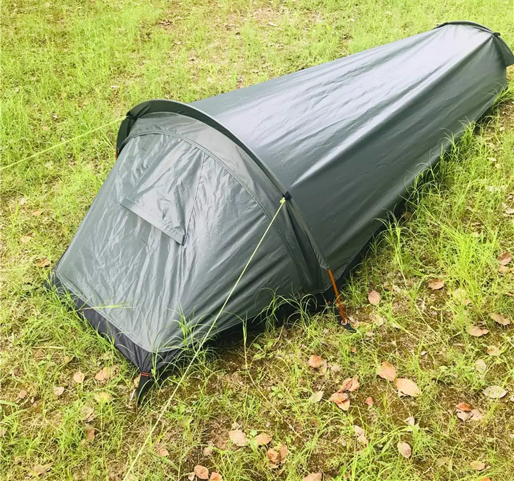 Army Green Портативный Одноместный Bivvy палатка, Сверхлегкий Bivvy мешок Палатка bivvvy мешок для выживания на открытом воздухе, бушкрафт, альпинизмом палатка - Цвет: Army Green