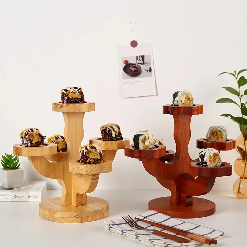 

Wooden Serving Trays Stand Farmhouse Decor Table Kitchen Tray Cake Display Wood Decorative Cake Cupcake Cookie Friut Dish Plates