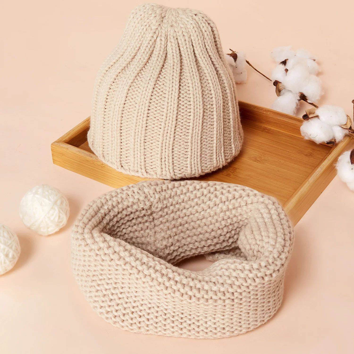 

Winter Girls Boys Hat Scarf Set Clothes For Newborn Bib Baby Kids Hook Needle Mittens Accessories For Children Warm Soft Caps