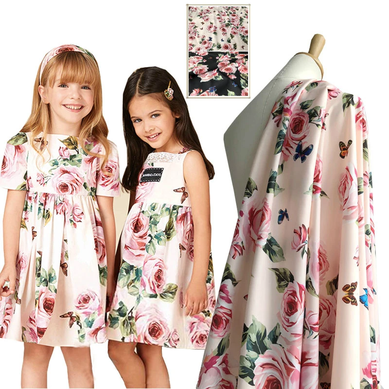 

Полиэфирная ткань с принтом розы; Ширина 145 см; Модная женская рубашка; Платье; Детская одежда; Ручная работа; Ткань «сделай сам»