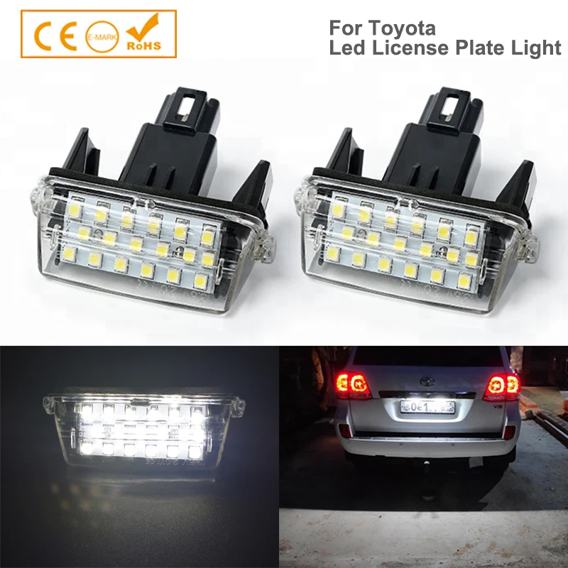 

2pc 18 LED Car License Number Plate Lights Bulb Lamp For Toyota Camry Yaris Corolla Verso Prius Highlander Car Styling