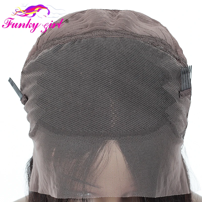 Funky Girl 13x4 человеческие волосы на кружеве, парики предварительно выщипанной плотности, 150%, бразильские волосы Remy, прямые волосы на кружеве, парик для черных женщин
