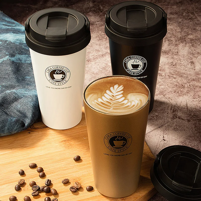 Новый Мода Термос 500 мл Кружка Для Кофе Двойными Стенками вакуумной Колба из