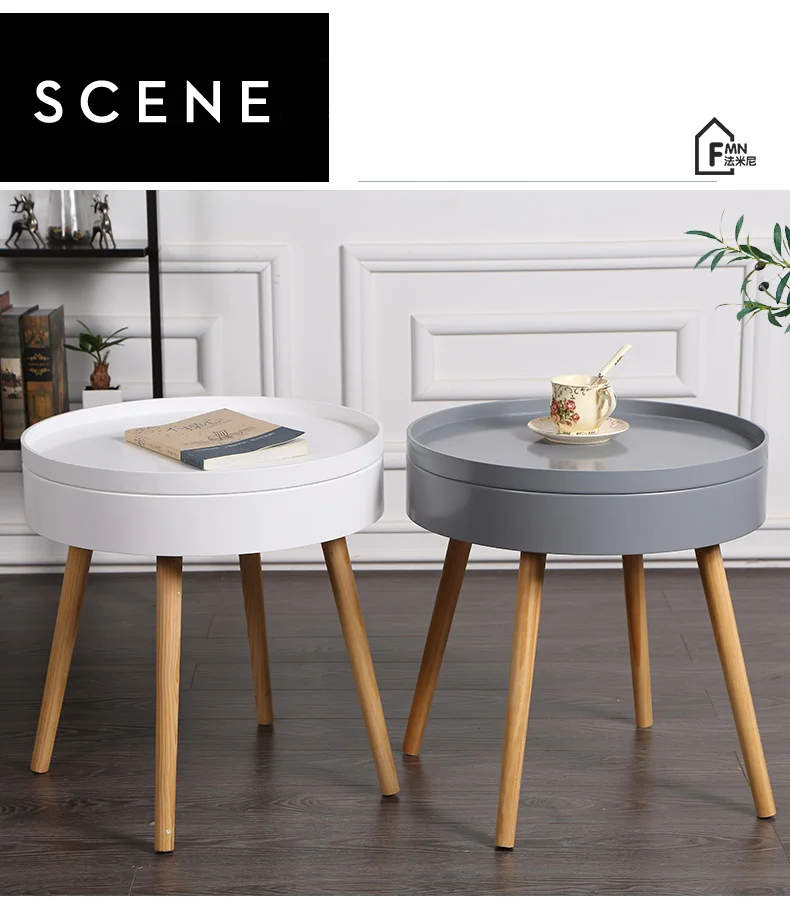 

Nordic Balcony Small Coffee Table Sofa Table Round Table Bedroom Bay Window Modern Minimalist Creative Table Corner Table