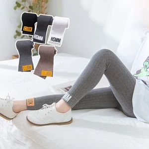 Girls Letter Leggings Spring Autumn Thin Outer Wear Sports Stretch Pants Baby Girls Trousers Combed 