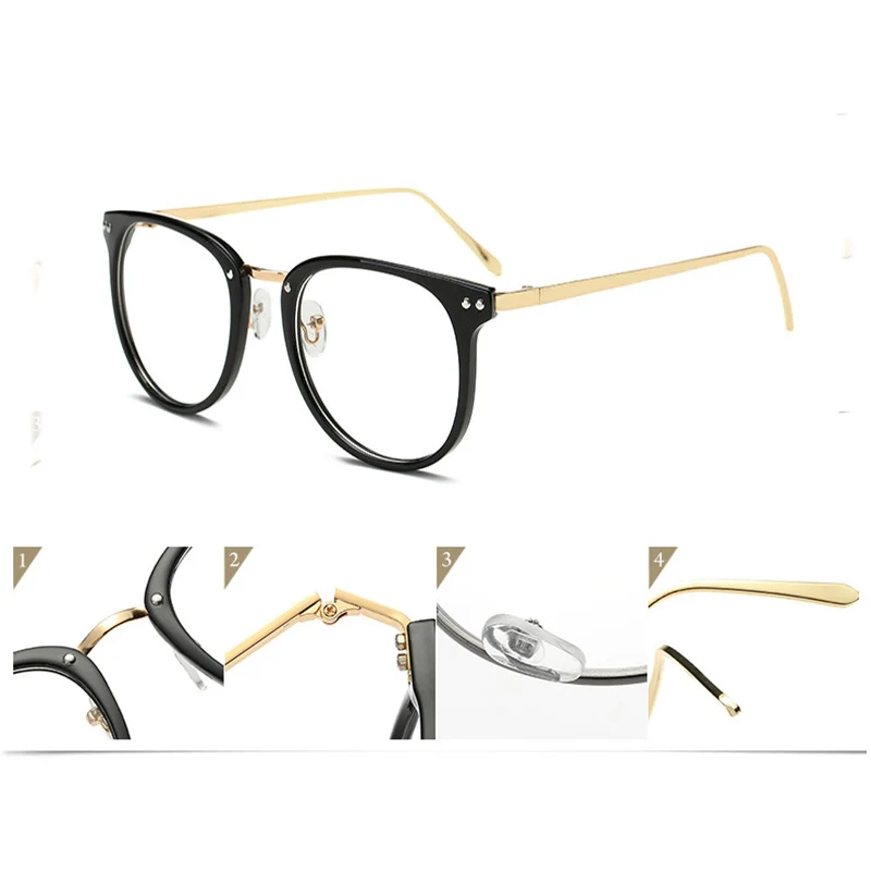 Для женщин мужские квадратные очки металлический каркас Близорукость ретро