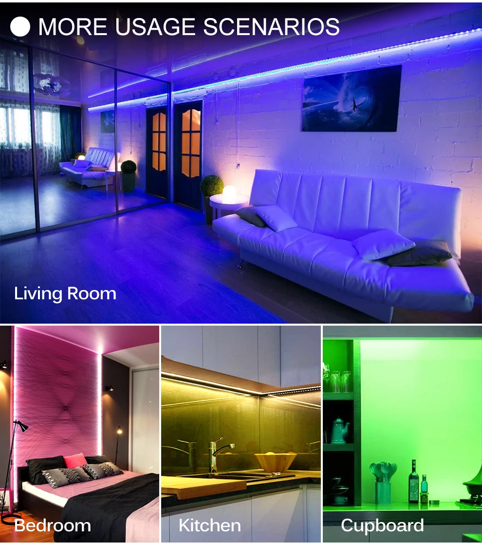 

USB LED Light Strip 5050 RGB Colorful TV Background Lighting 5V 1M 2M 3M Flexible 44-key Remote Control DIY Indoor Decorations