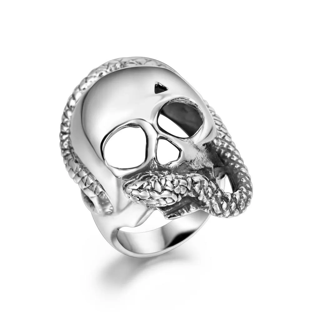 

New Personality Skull Ring Domineering Men's Rock Ring Titanium Steel Index Finger Ring Punk Jewelry