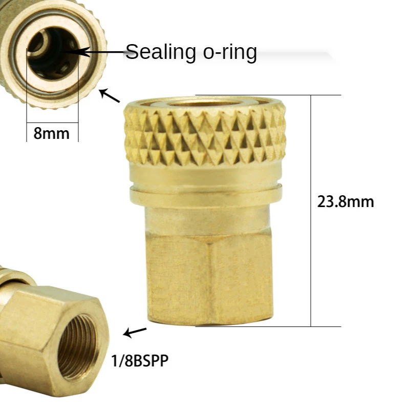 

PCP Paintball Coupler Connector Quick Disconnect 1/8Bspp M10*1 Copper Thread for Air Refilling Socket Connection
