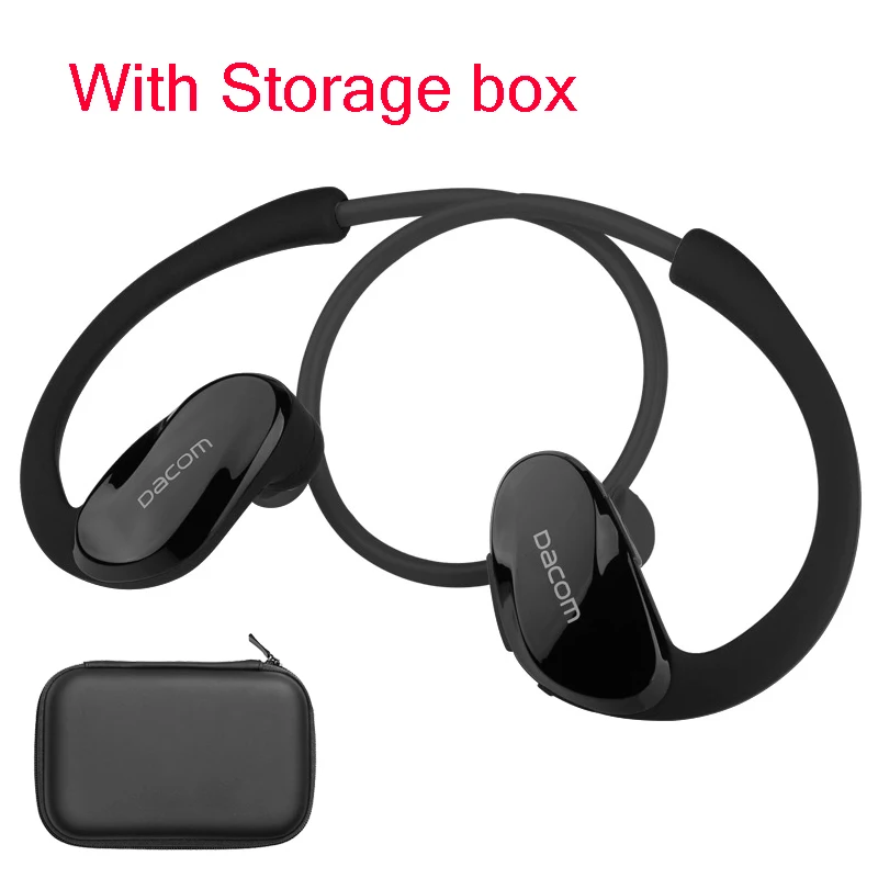 Black with Storage Dacom Athlete Bluetooth 5,0 гарнитура беспроводные наушники спортивные стерео наушники с микрофоном - Цвет: Black with Storage