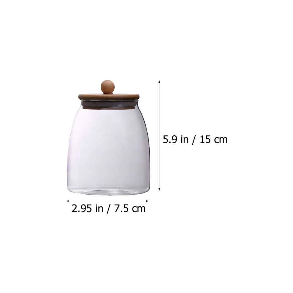 

3 Pcs Glass Tea Canisters Multipurpose Nuts Jars with Cover Transparent