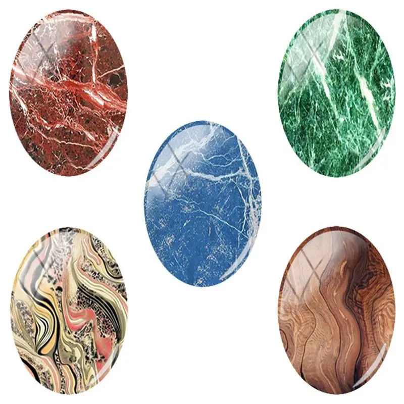 

TAFREE 2019 NEW 18x25mm Marble Stone Stripe Pattern Oval Glass Cabochon Flatback Dome Jewelry Finding Pendant base ZY104