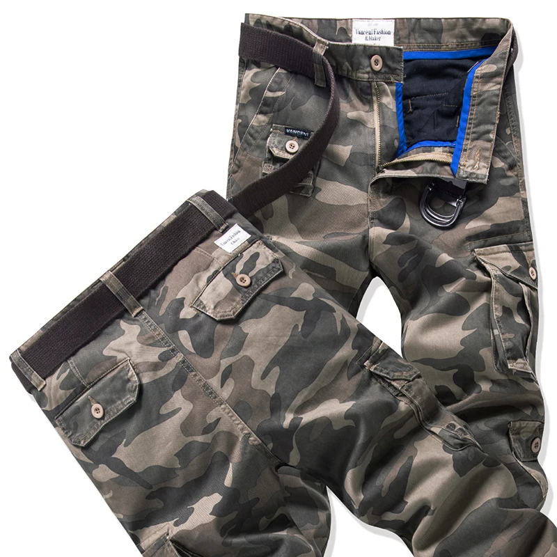203B Camouflage Осень Новая мода осень-лето армейский зеленый камуфляж брюки свободные джинсы мешковатые брюки карго для мужчин и женщин - Цвет: 203B Camouflage