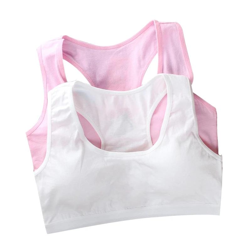

Cotton Kids Bras Teenage Sport Underwear Tops for Girls Breathable Vest Teens Push Up Top Adolescente Kids Wire Lingerie 8-16Y