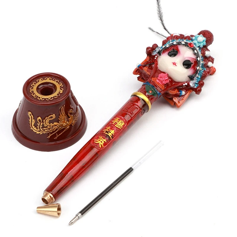 

Opera Mask Pens Chinese Kawaii Comedy Ballpoint Crafts Cute Cartoon Gel Pens Gift Stationery 8 Styles Peking Opera Pens