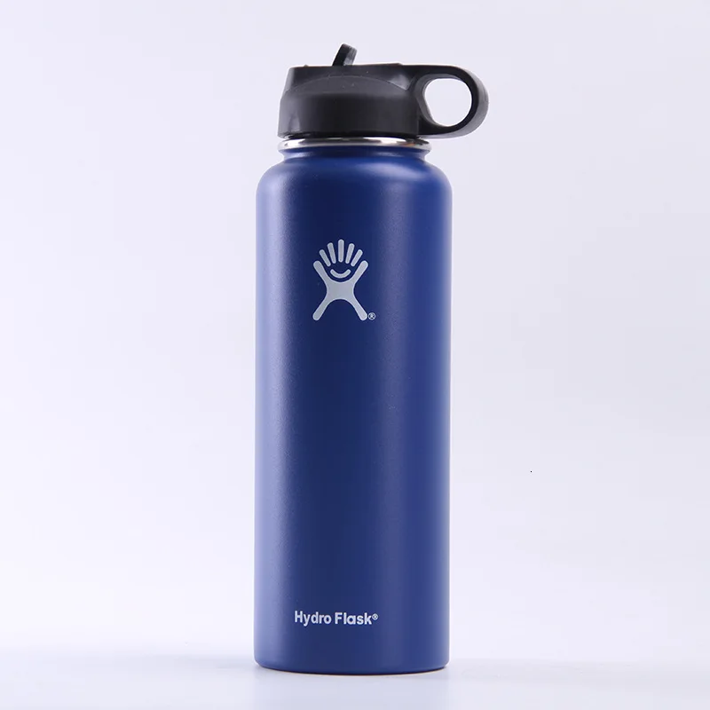 Navy Blue Гидрофляжка бутылка для воды 32 унции 18 унций Hidro фляжка 40 унций дропшиппинг Hyrdoflask Botella De Agua De Acero inoxible Gourde Inox - Цвет: Navy Blue